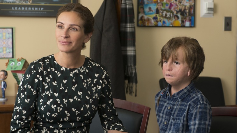 Julia Roberts and Jacob Tremblay in Wonder