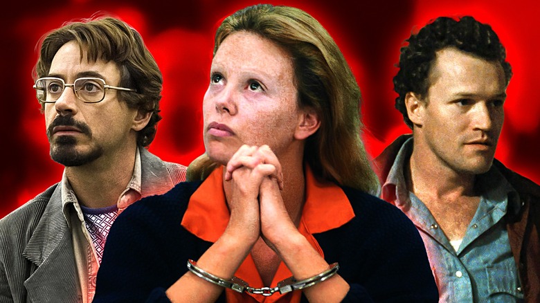 Robert Downey Jr. as Paul Avery, Charlize Theron as Aileen Wuornos, Michael Rooker as Henry Lee Lucas