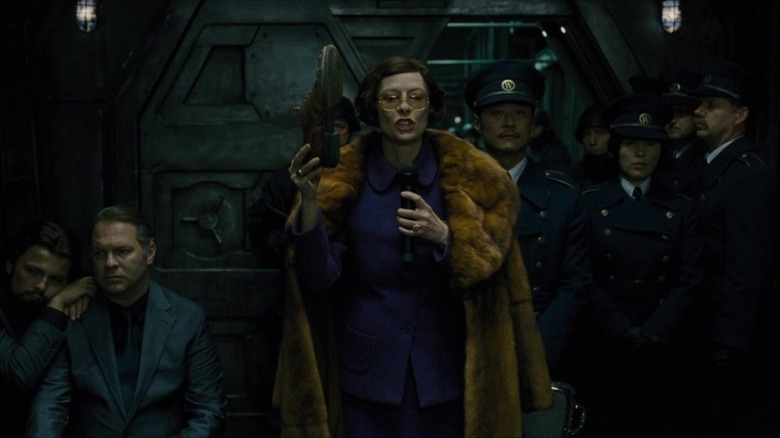 Snowpiercer's Tilda Swinton addresses train car