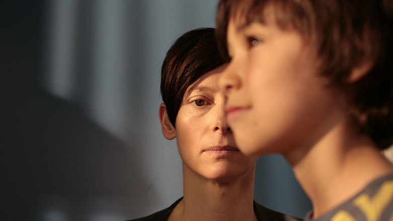 Tilda Swinton's Eva looks at her son in We Need To Talk About Kevin