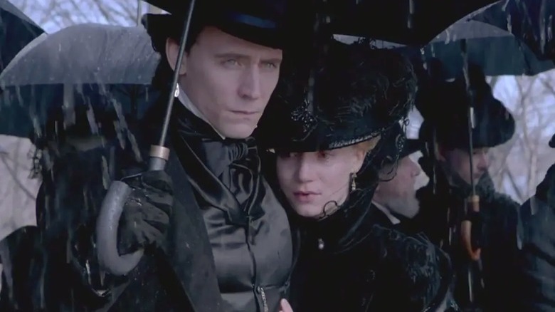 Sharpe holds Edith at funeral