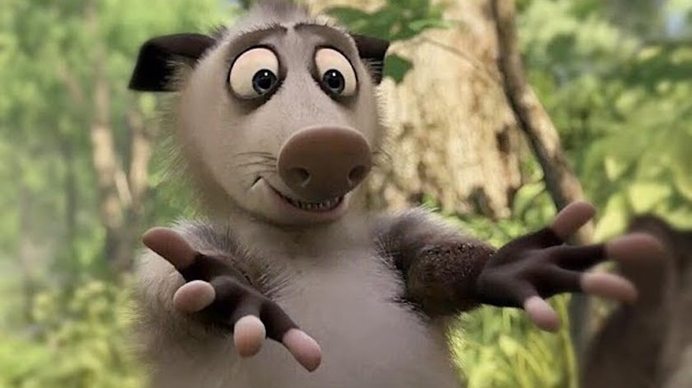 Ozzie the opossum in Over the Hedge