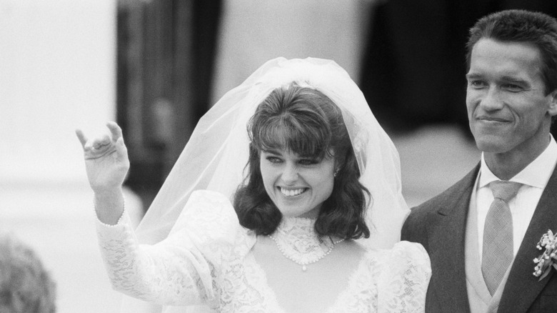 Arnold Schwarzenegger and Maria Shriver at their wedding