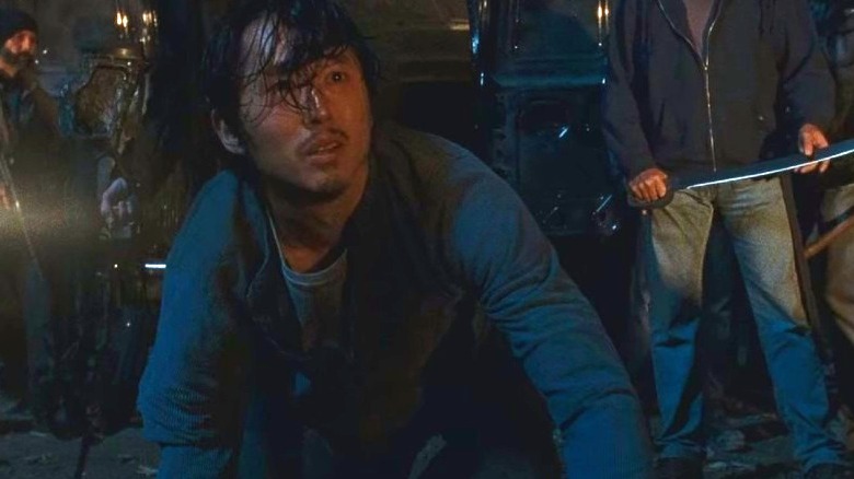 Glenn on hands and knees