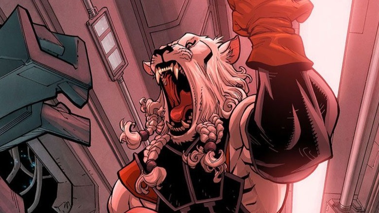 Battle Beast roaring in the comic book Invincible