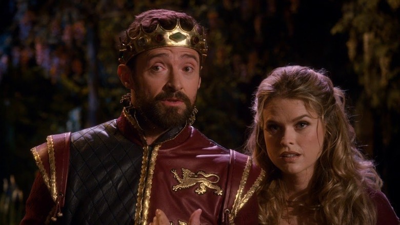 Hugh Jackman and Alice Eve performing Camelot