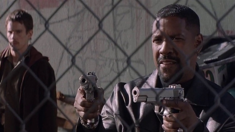 Ethan Hawke and Denzel Washington guns