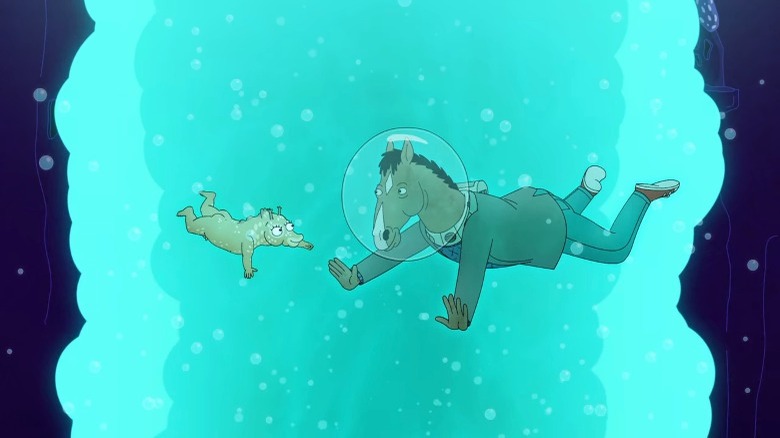BoJack Horseman and a seahorse baby 