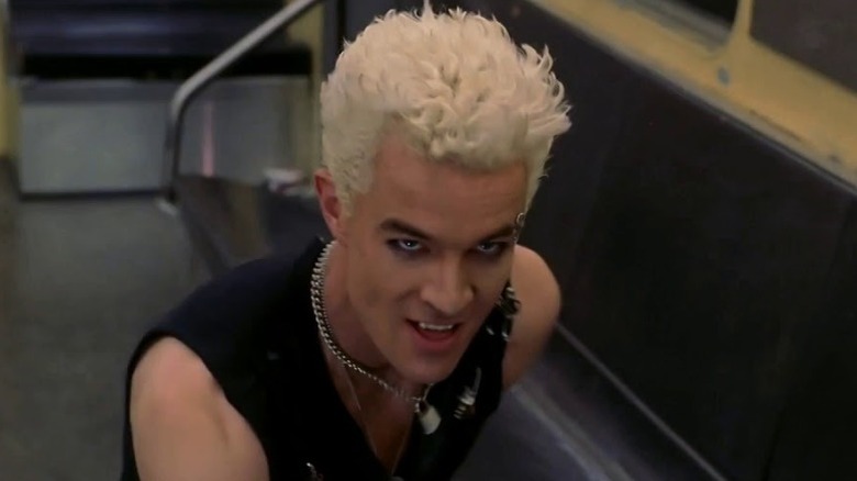 Spike dressed like punk rocker on subway