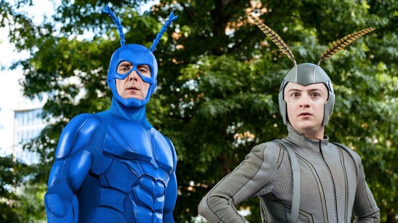 Peter Serafinowicz and Griffin Newman on "The Tick"