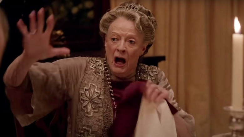 Maggie Smith yelling as Lady Violet in Downton Abbey