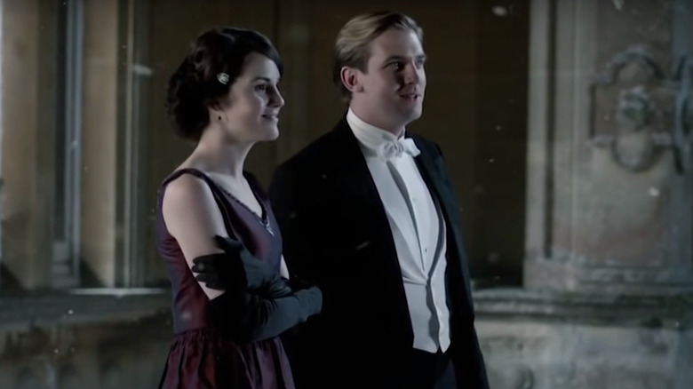 Lady Mary and Matthew Crawley smiling Downton Abbey