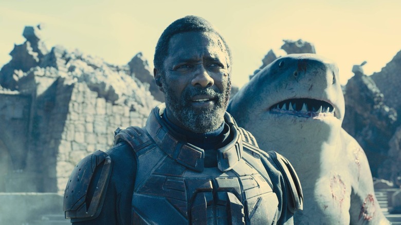 Elba with King Shark