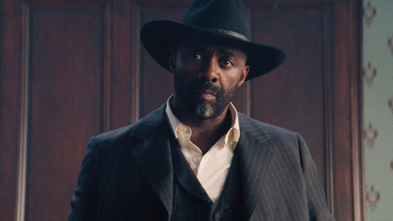 Idris Elba glaring