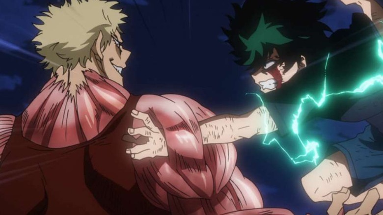 muscular and deku fight my hero academia