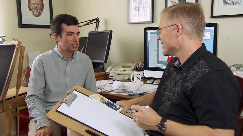 Nathan Fielder and caricature artist Nathan for You