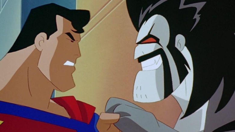 Superman face-to-face with Lobo