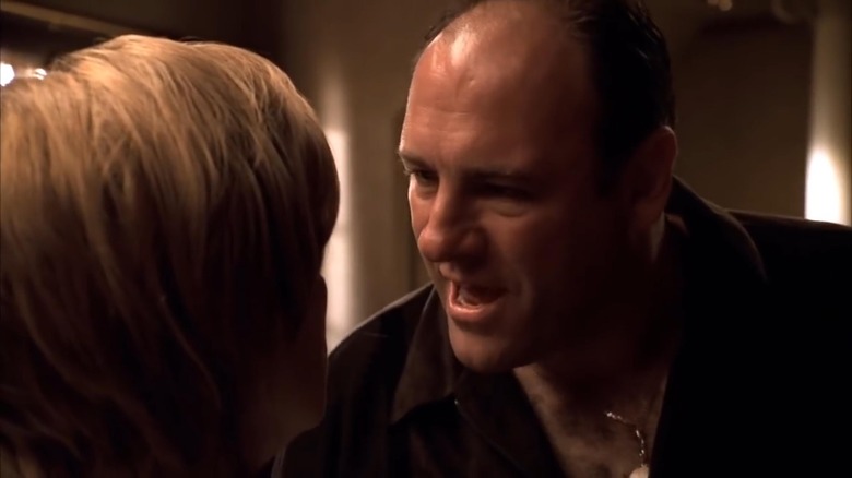 Tony Soprano yelling at Carmela Soprano