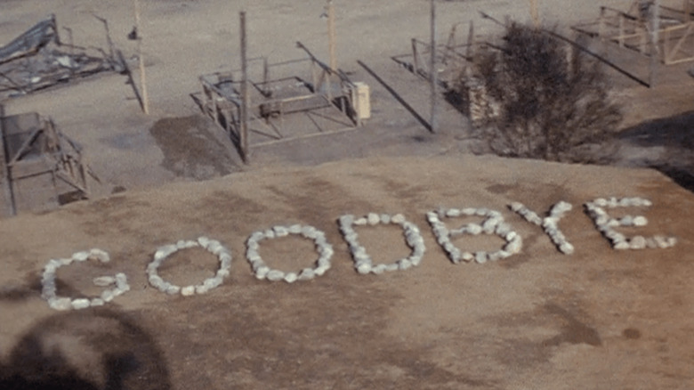 M*A*S*H "goodbye" written in rocks