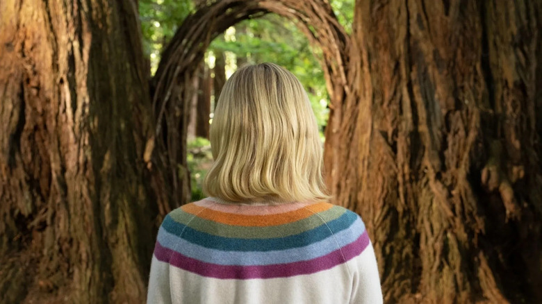 The Good Place Eleanor standing in forest 