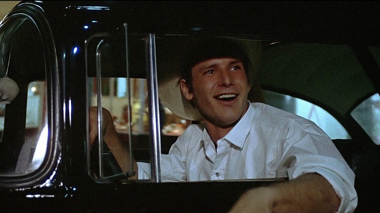 Harrison Ford Smiles Driving