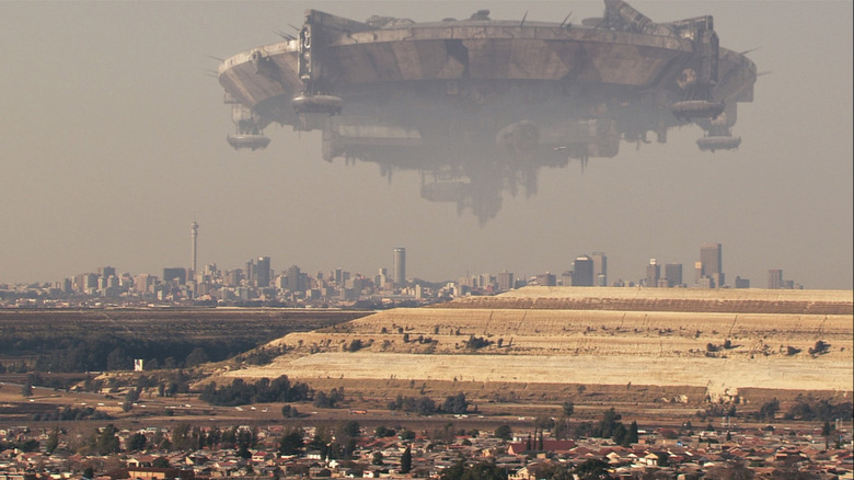 District 9 spaceship over Johannesburg