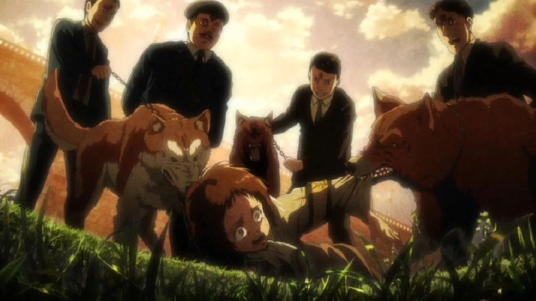 Attack on Titan Faye is fed to dogs