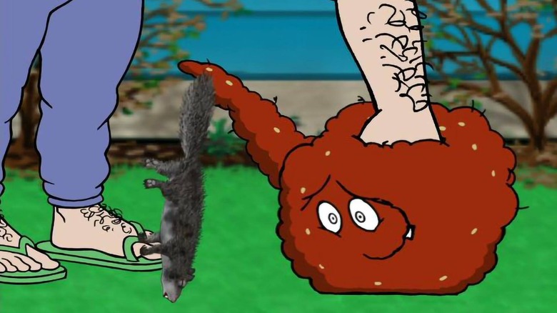 Carl punching Meatwad in Aqua Teen Hunger Force