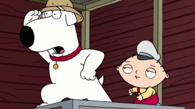 Brian and Stewie doing a musical number on Family Guy