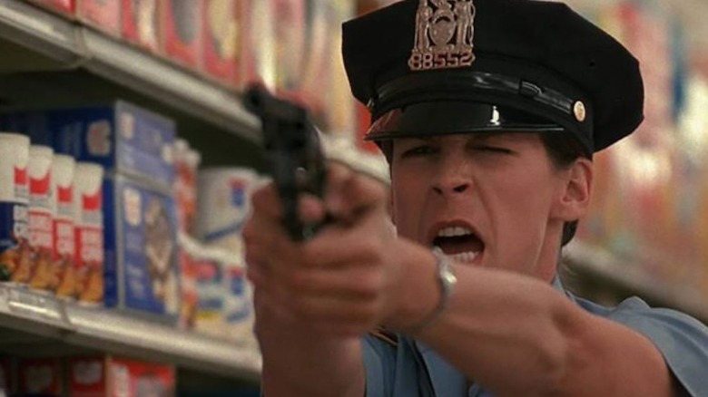 lee curtis shouting cop gun