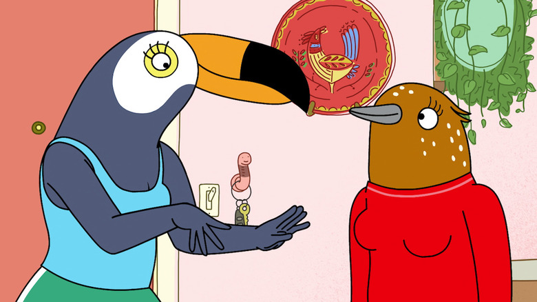 Tuca and Bertie chat living room