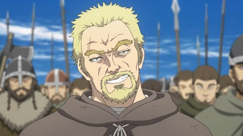 Askeladd smirks before his Viking army in Vinland Saga