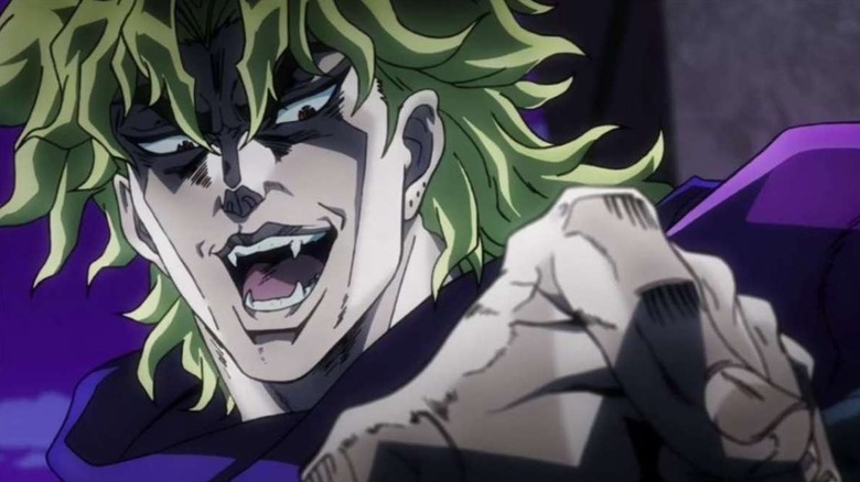 DIO triumphantly points in JoJo's Bizarre Adventure