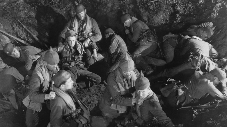 German soldiers in a trench in All Quiet on the Western Front