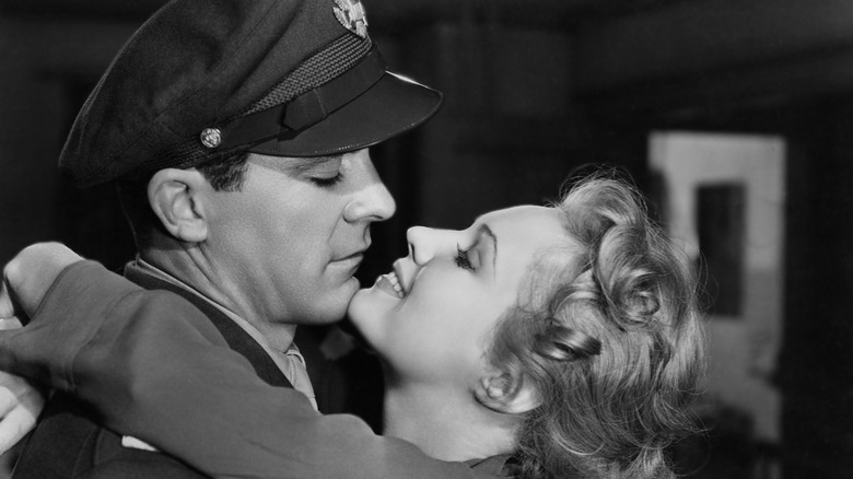 Fred (Dana Andrews) and Marie (Virginia Mayo) about to kiss in The Best Years of Our Lives