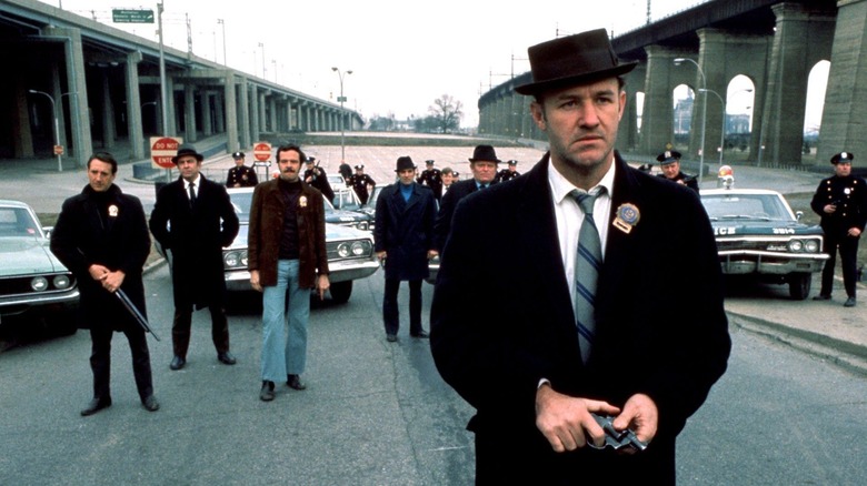 Jimmy (Gene Hackman) and his team on the street in The French Connection