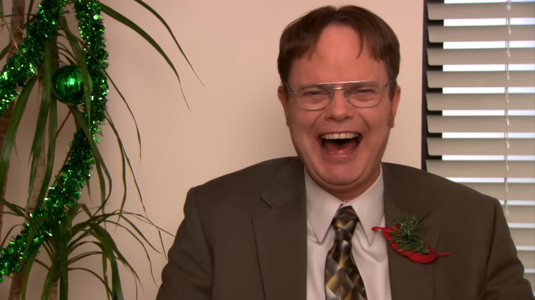 Rainn Wilson's Dwight Schrute laughing in The Office