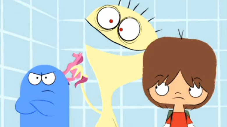 Cheese annoying Bloo on Foster's Home for Imaginary Friends