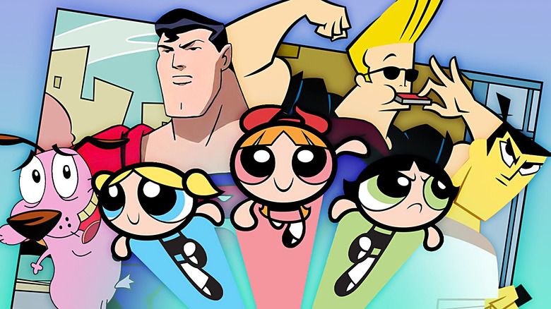 Courage, Superman, Powerpuff Girls, Johnny Bravo, and Samurai Jack all together