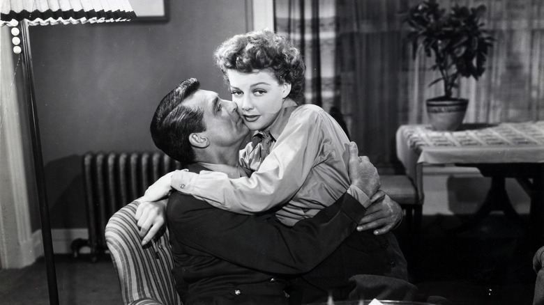 Cary Grant kissing Ann Sheridan