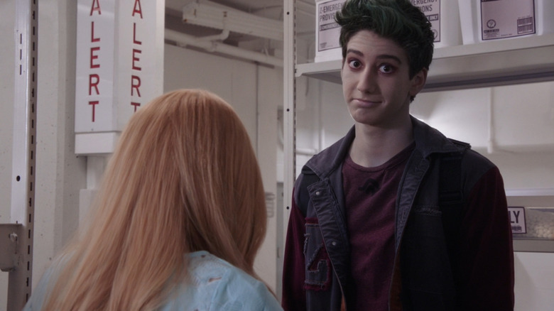 Zed (Milo Manheim) giving the camera a look in Zombies