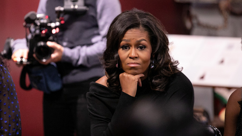 Michelle Obama looks pensive