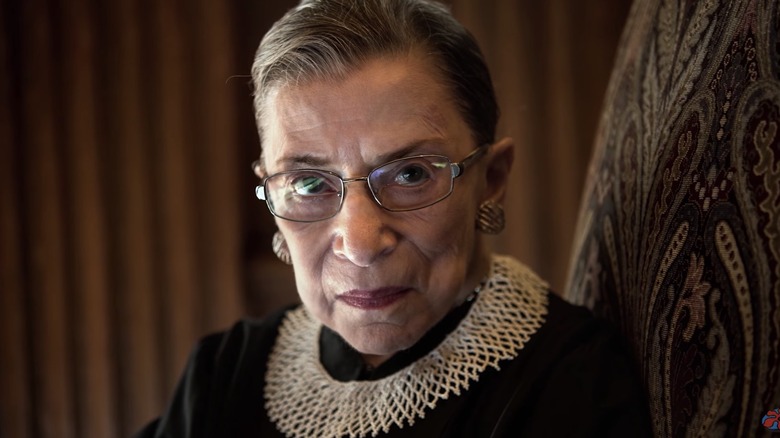 Ruth Bader Ginsburg stares at camera