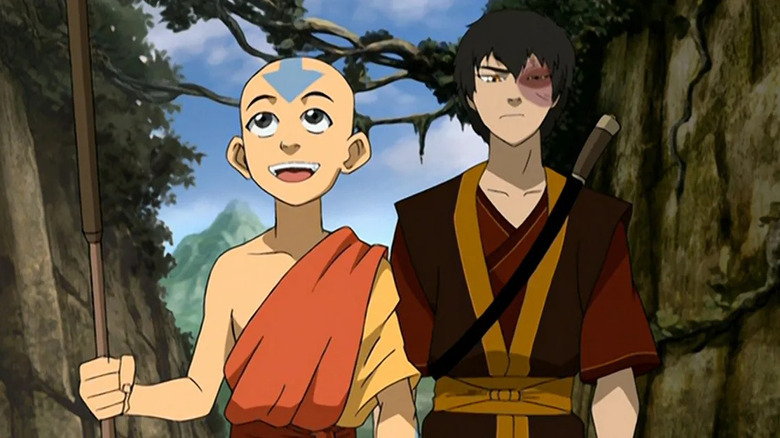 Zach Tyler Eisen's Aang and Danta Basco's Zuko walking together in Avatar: The Last Airbender