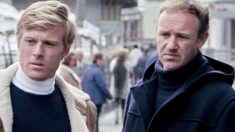 Gene Hackman looking at Robert Redford