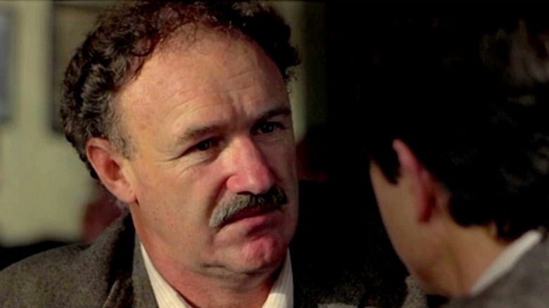 Gene Hackman staring at Warren Beatty