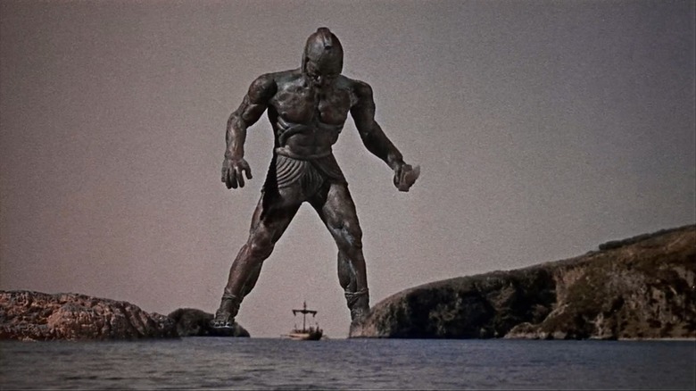 The statue of Talos staring down at Jason's ship