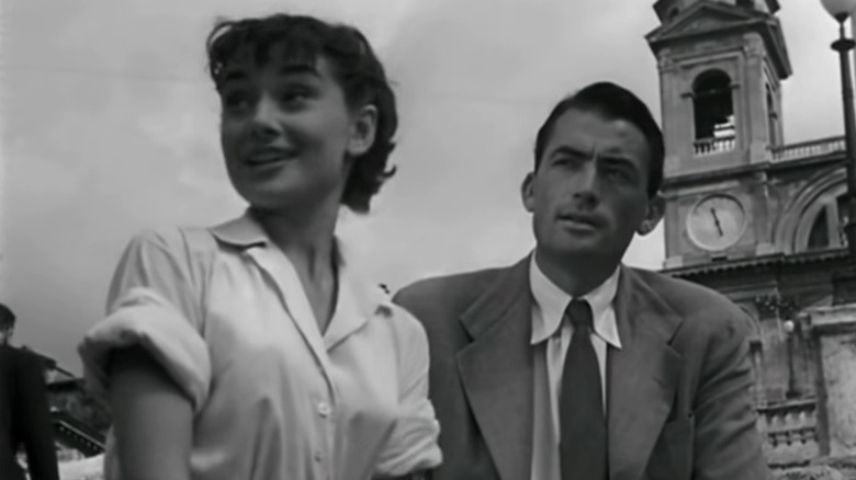 Peck and Hepburn on Spanish Steps