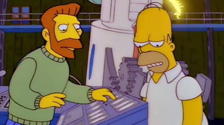 Hank Scorpio pressing buttons on The Simpsons