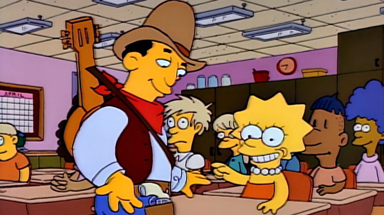 Mr. Bergstrom dressed as a cowboy on The Simpsons